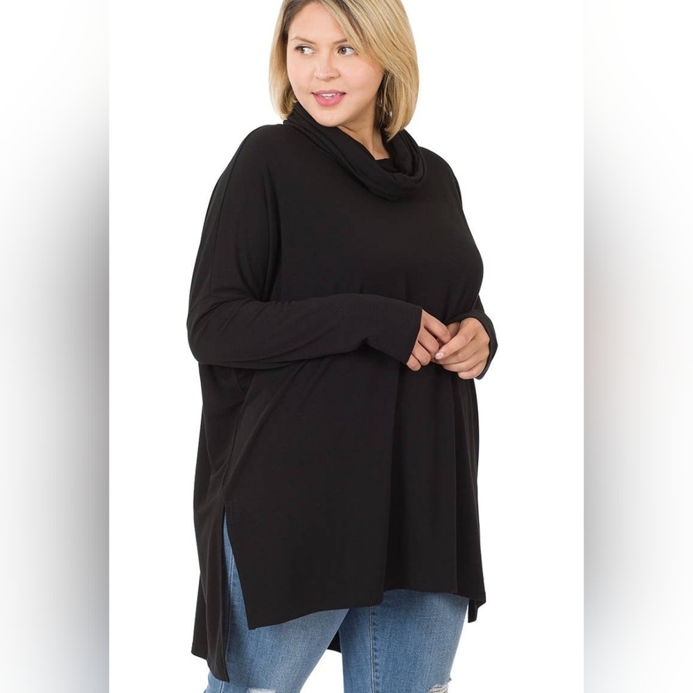 Plus Size Cowl Neck Tunic